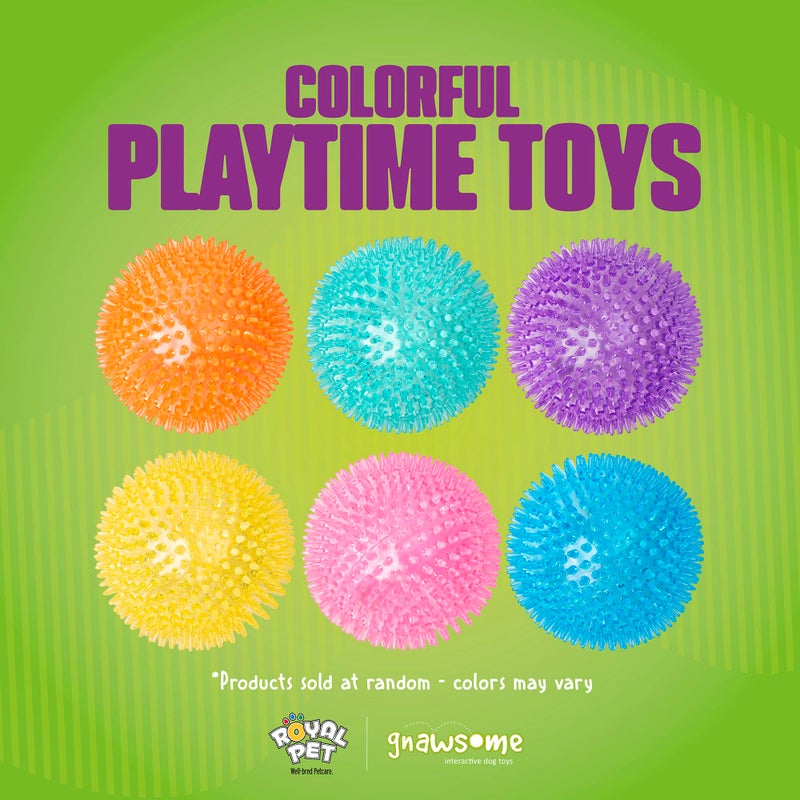 Gnawsome Medium Squeaker Ball Dog Toy, Medium 3.5", Colors will vary, All Breed Sizes - Image 5